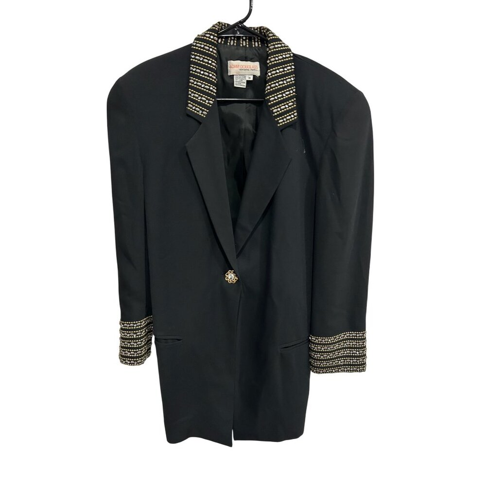 Preston & York Black Lined Single-Breasted Blazer SZ 6P Quiet Luxury Career Wear